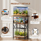 5-10 Gallon Fish Tank Stand with Storage Shelves, 3-Tier Aquarium Stand with Rust-Proof Metal Frame, Heavy Duty Waterproof Reptile Turtle Tank Stand for Home Office Up to 150LBS, 21.5" L x 11.5" W x 30" H, Rustic Brown