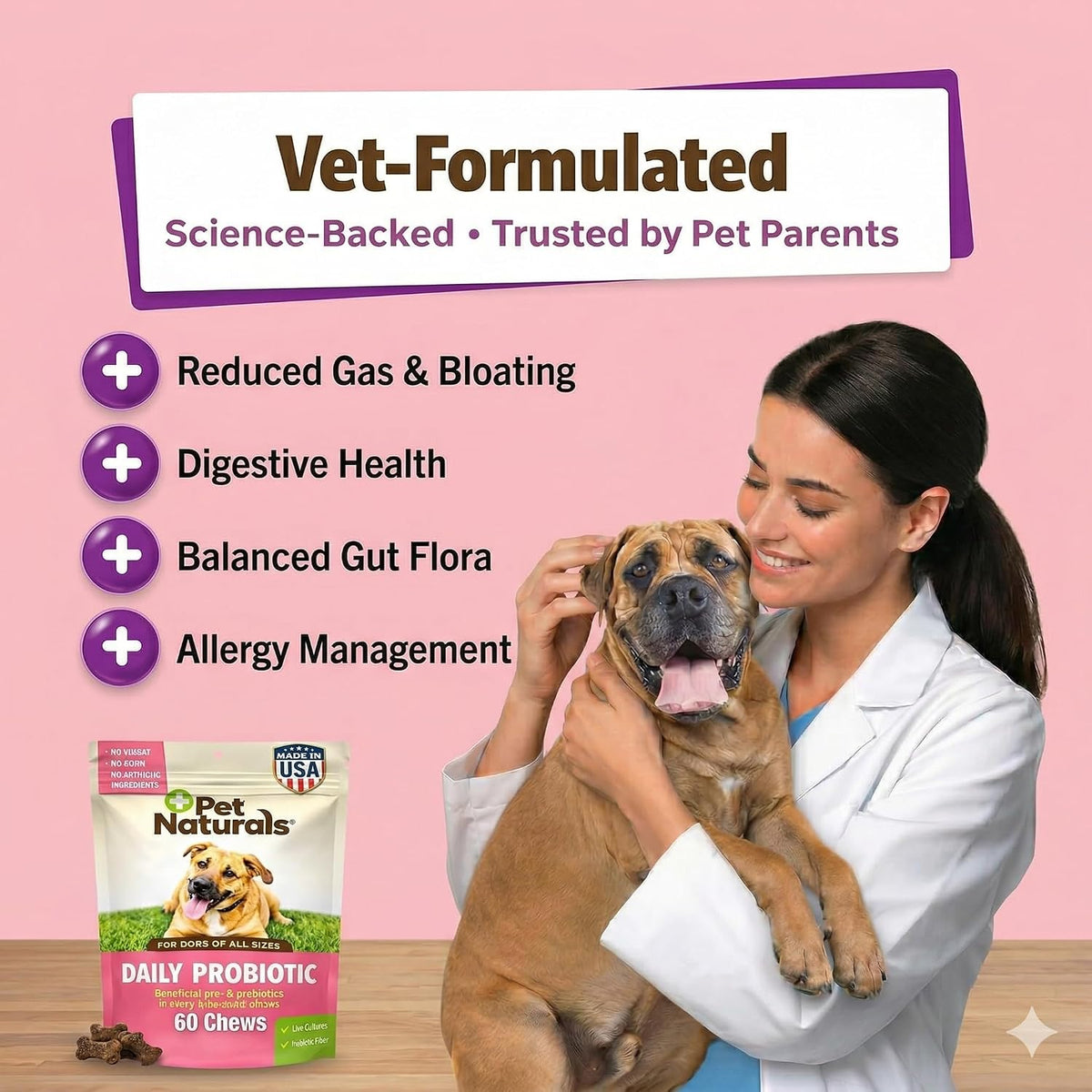 Pet Naturals of Vermont 60 Daily Probiotic Chew for Dogs
