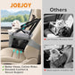 JOEJOY Deluxe Dog Booster Seat with Sturdy Metal Frame and Safety Leash for Small Pets up to 20 lbs - Portable Puppy Dog Car Seat with Thick Cushion and Storage Pockets for Small Dogs, Grey