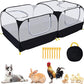 Small Animals Playpen,Pet Cage Tent Large Chicken Run Coop with Detachable Bottom Breathable Transparent Mesh Walls, Foldable Pet Enclosure for Puppy Kitten Rabbits Indoor Outdoor Playpen