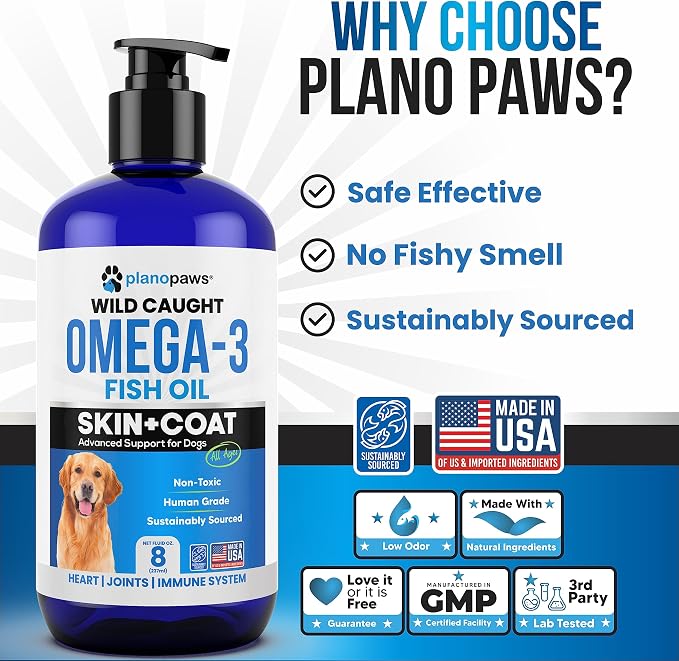 Omega 3 Fish Oil for Dogs - Supports Shedding and Itching, Skin and Coat
