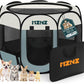 Dog Playpen, Portable Cat Playpen Crate Indoor for Dogs Cats Rabbits, Foldable Small Animal Guinea Pigs Bunny Cage Enclosure for Outdoor, Pop Up Dogs Cats Tent Kennel with Carrying Case, Grey