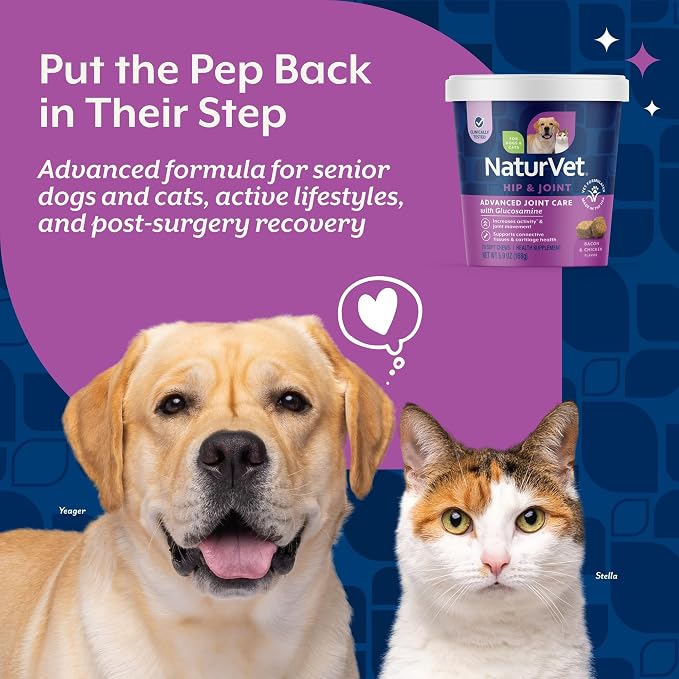 NaturVet Advanced Joint Care Supplement, Dogs & Cats, 70ct