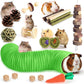 Kyouki Hamster Toys Guinea Pig Toys Set with Tunnel, Chewable Apple Wood & Natural Timothy Hay - Enrichment Chew Toys for Small Animals - 24+ Cage Accessories for Teeth Care & Boredom Relief (Green)