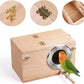 YJJKJ Wood Parakeet Nest Box with Bird Water Feeder, Breeding Bird Cage House for Lovebirds Cockatiel Parrotlets Budgerigar Small Parrot
