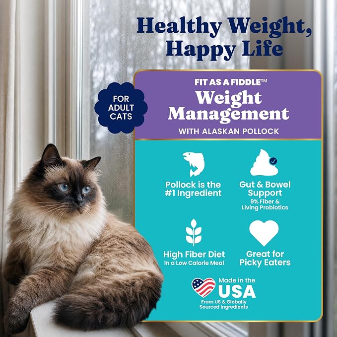 Solid Gold Weight Management Alaskan Pollock Cat Food, Adult Cats, 12LB
