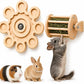 Chinchilla Chew Toys 2‑in‑1 Set Rotating Wooden Spinning Bunny Hay Feeder