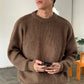 Thickened Chunky-Knit Crew-Neck Sweater For Men