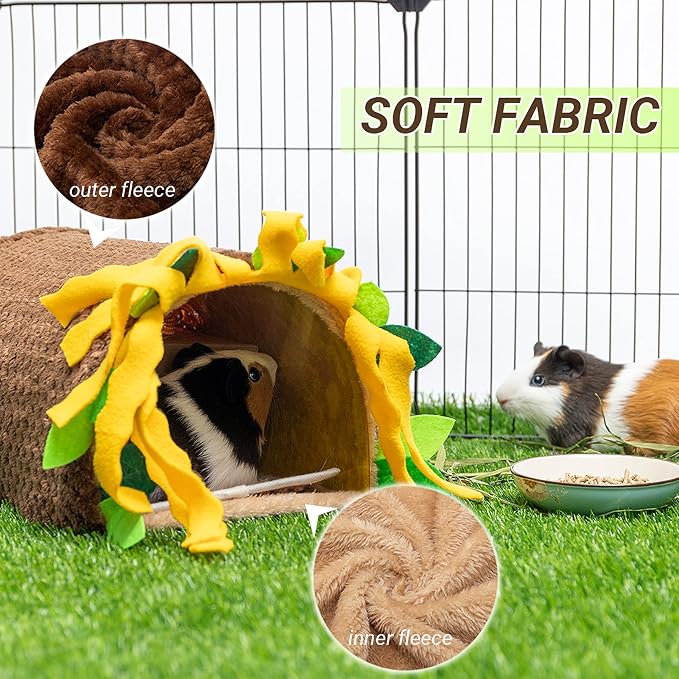Guinea Pig Hideout, Fleece Tunnel House Small Pet Cage Accessories