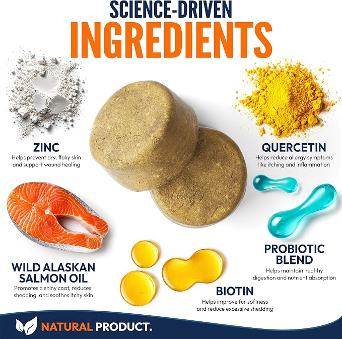 Omega 3 for Dogs - 250 Fish Oil Chews for Dog Shedding & Allergy Relief