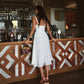 French-style Resort Slip Dress Sexy Open-back Solid Color High-waisted Figure-flattering
