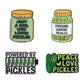 Green Versatile Brooch Vegetables Pickled Cucumber Pickles Cute Accessories Golden M Badge