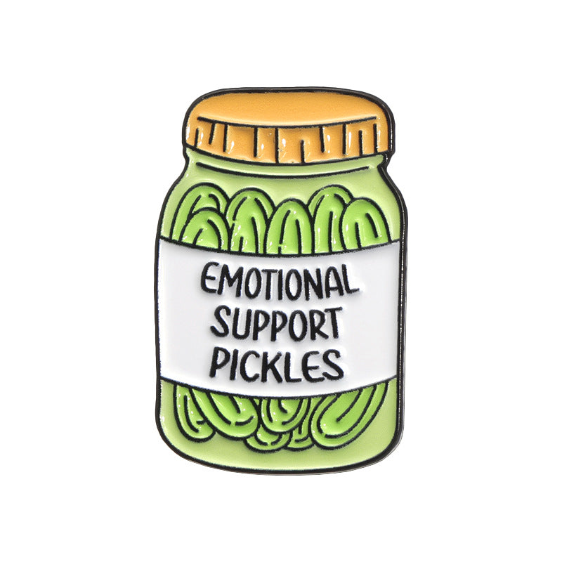 Green Versatile Brooch Vegetables Pickled Cucumber Pickles Cute Accessories Golden M Badge