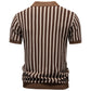 Summer New Lapel Collar Fashionable Striped Short-Sleeve Shirt