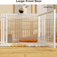 Dog Playpen Foldable 6 Panels Pen 47" Length Pet Enclosure Dog Fence Outdoor/Indoor with Top Cover, Portable Fence Crates for Medium/Small Pet Play for RV Camping Yard (White)