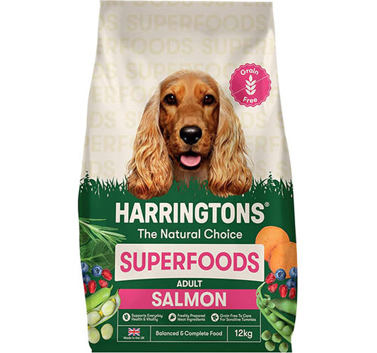 Harringtons Superfoods Complete Grain Free Hypoallergenic Salmon with Veg Dry Adult Dog Food 12kg - Made with All Natural Ingredients